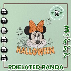 halloween cartoon mouse embroidery design, happy halloween embroidery design, creepy spider web embroidery file, bat swi