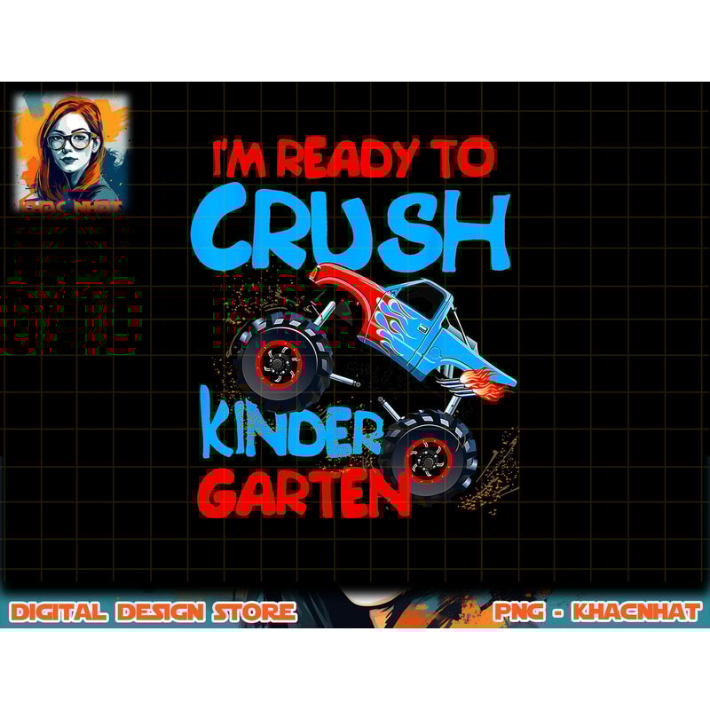 Back to School Boys First Day of Kindergarten Monster Truck png, sublimation copy.jpg