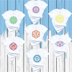 seven chakras, chakra symbol, yoga meditation, yoga shirt, meditation shirt, mindfulness shirt, namaste shirt, yoga girl