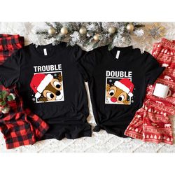 chip and dale christmas shirt, disney christmas couple shirt, chipmunks christmas shirt, disney chip n dale xmas shirt,