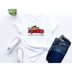 winnie the pooh christmas shirt, disney christmas truck shirt, winnie the pooh and friends christmas shirt, disney merry
