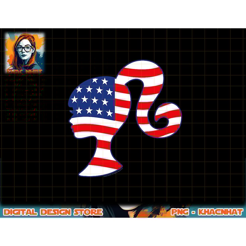 Barbie - Americana Flag Silhouette png, sublimation copy.jpg