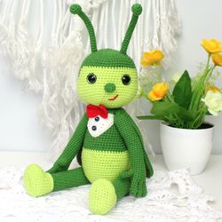 Grasshopper crochet pattern PDF in English Amigurumi plush toy Insect crochet tutorial