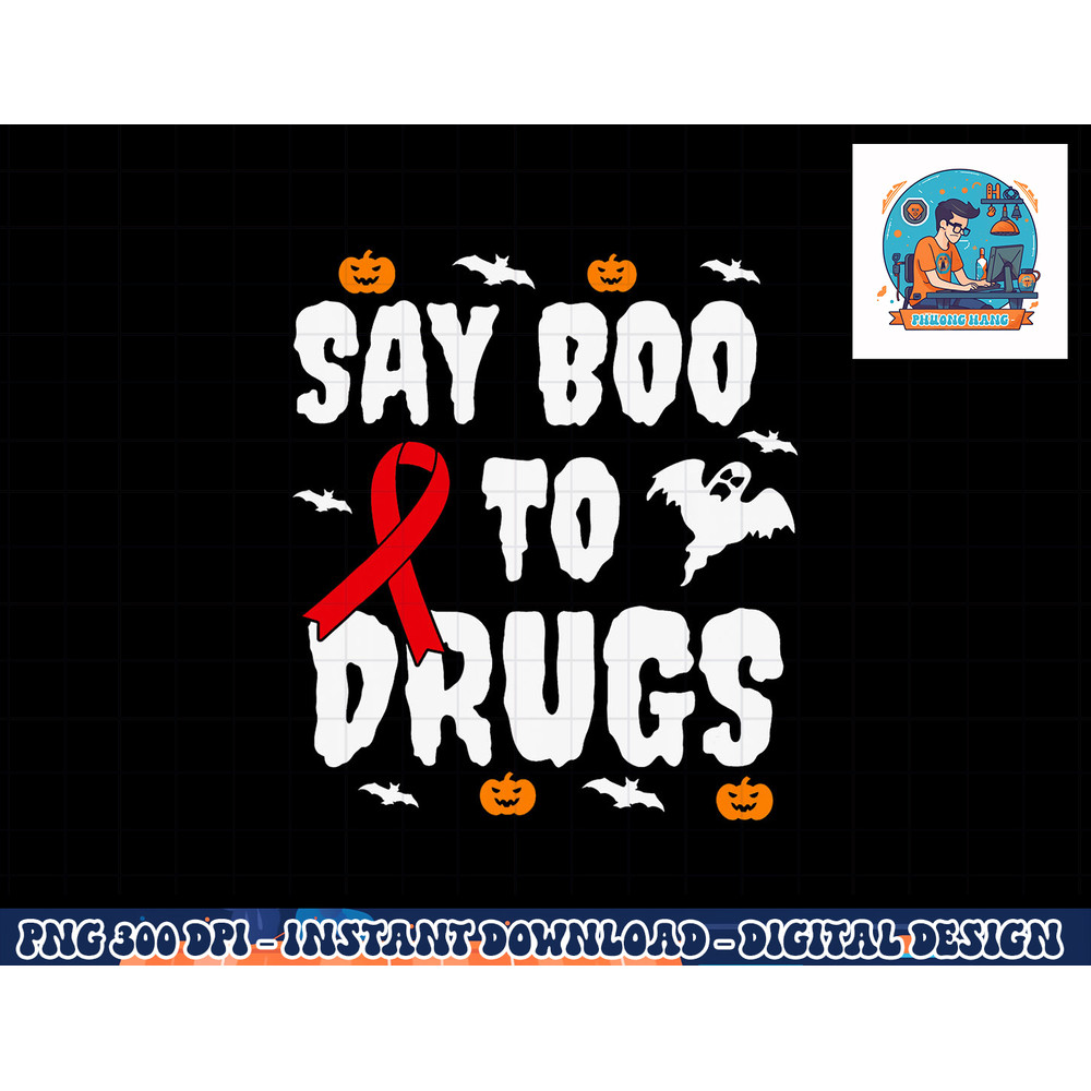 Funny Halloween Gift Say Boo To Drugs Awareness Red Ribbon png, sublimation copy.jpg