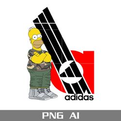 homer simpson adidas png, adidas logo png, homer simpson png, fashion brands png, ai digital file