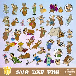 Yogi Bear Svg, Cartoon Svg, Cricut, Cut Files, Vector, Clipart, Silhouettes, Printable, Graphic Design, Digital Download