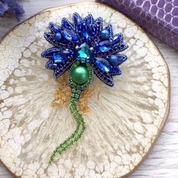 brooch cornflower, brooch handmade, cornflower brooch, brooch flower