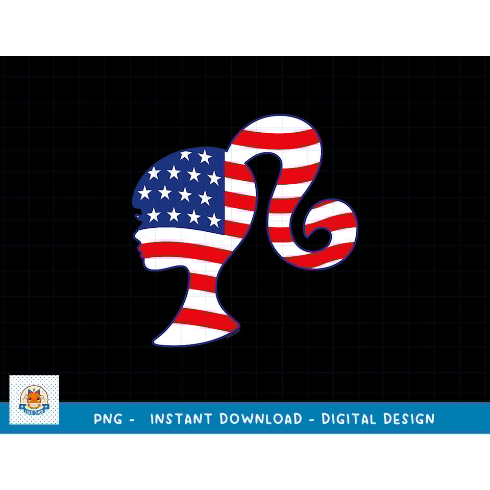 Barbie - Fourth of July - Flag Profile png, sublimation copy.jpg