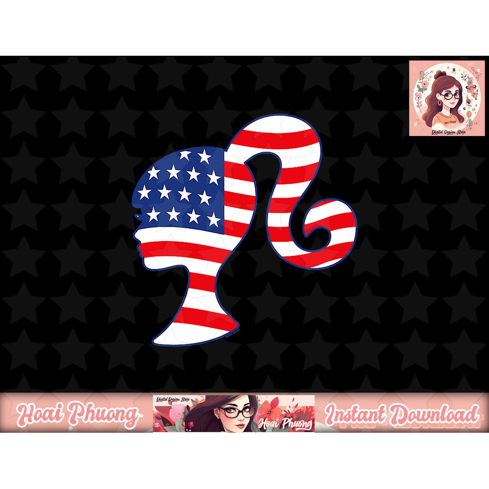 Barbie - Fourth of July - Flag Profile png, sublimation copy.jpg