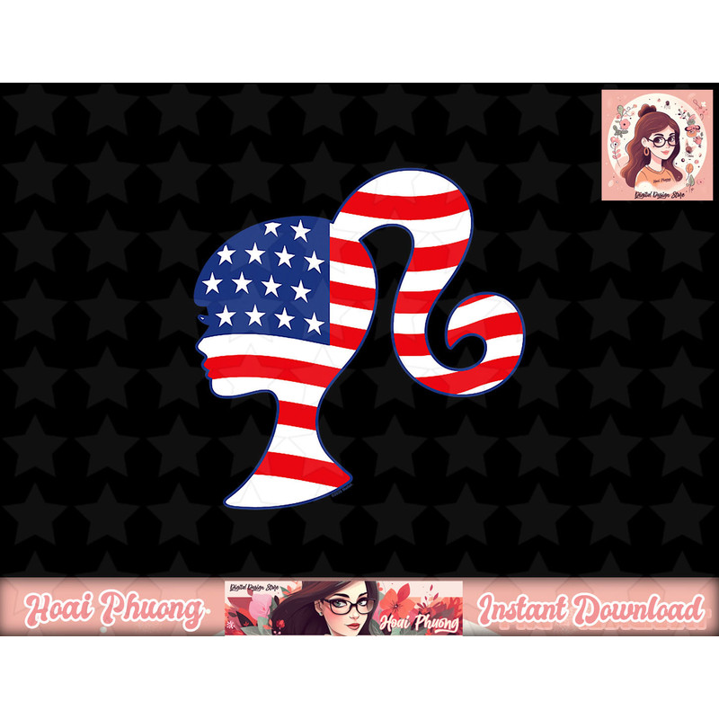 Barbie - Fourth of July - Flag Profile png, sublimation copy.jpg