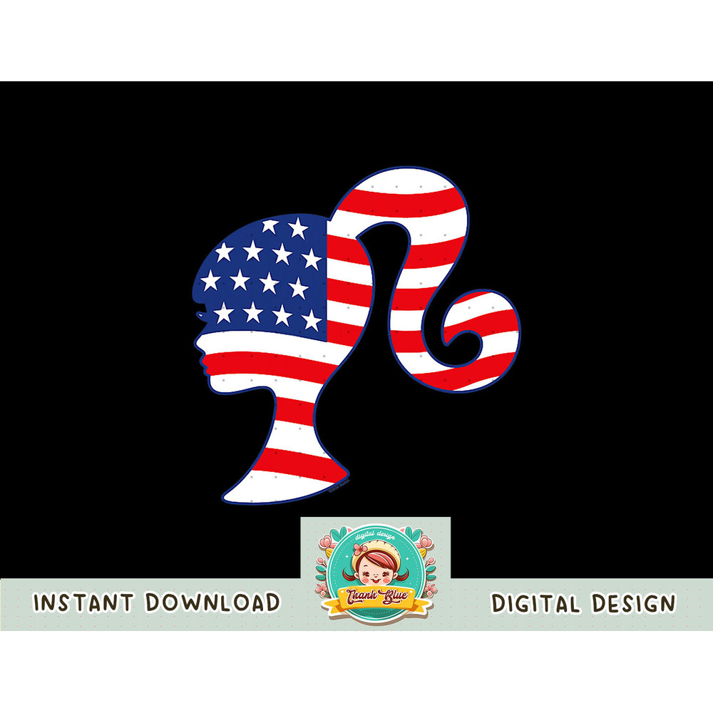 Barbie - Fourth of July - Flag Profile png, sublimation copy.jpg