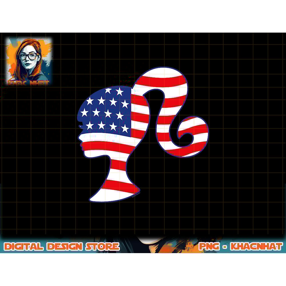Barbie - Fourth of July - Flag Profile png, sublimation copy.jpg