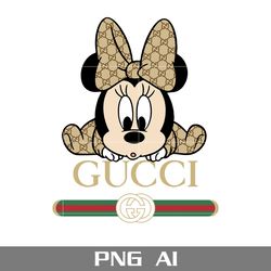 gucci baby minnie png, disney gucci png, gucci logo png, minnie fashion brand png, ai digital file