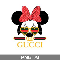 minnie wears glasses gucci heart png, disney gucci png, minnie gucci fashion brand png, gucci logo png, ai file