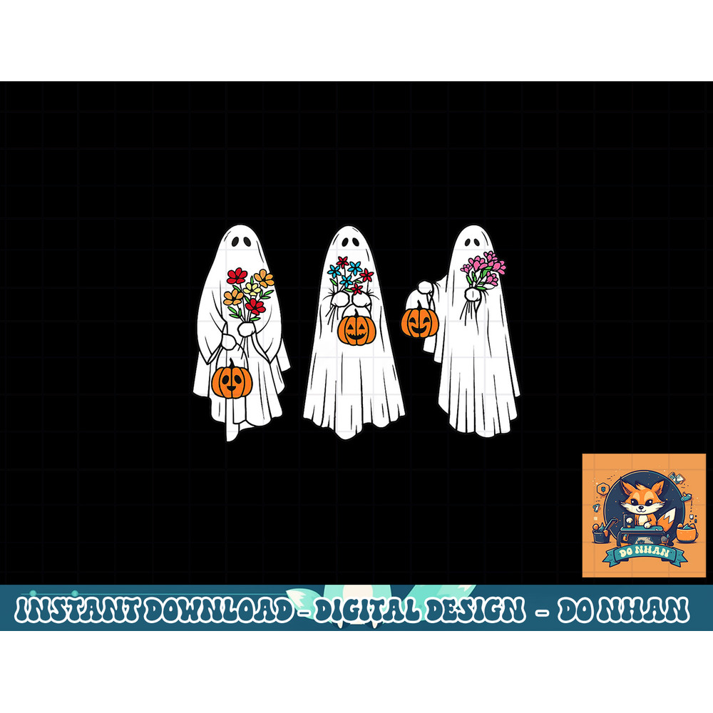 Groovy Vintage Floral Ghost Cute Halloween Spooky Season png, sublimation copy.jpg