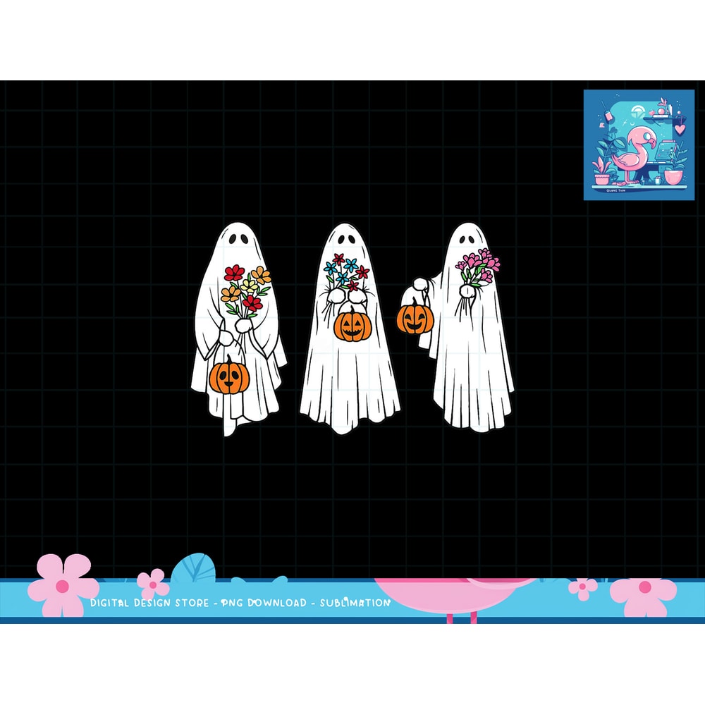 Groovy Vintage Floral Ghost Cute Halloween Spooky Season png, sublimation copy.jpg