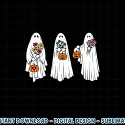 groovy vintage floral ghost cute halloween spooky season png, sublimation copy