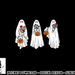 groovy vintage floral ghost cute halloween spooky season png, sublimation copy