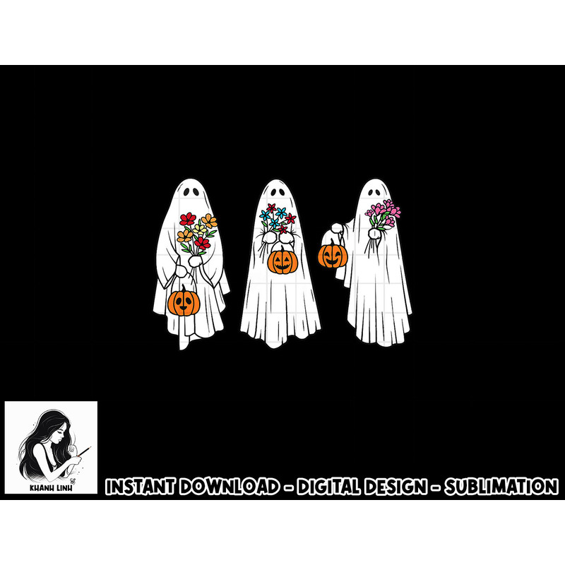 Groovy Vintage Floral Ghost Cute Halloween Spooky Season png, sublimation copy.jpg