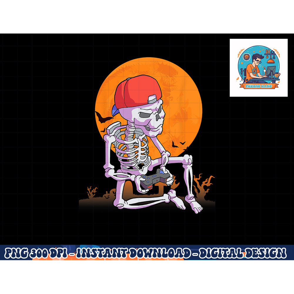 Halloween Shirt Men Boys Gamer Gaming Skeleton Shirt Boys png, sublimation copy.jpg