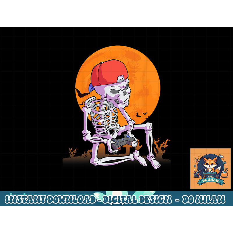 Halloween Shirt Men Boys Gamer Gaming Skeleton Shirt Boys png, sublimation copy.jpg