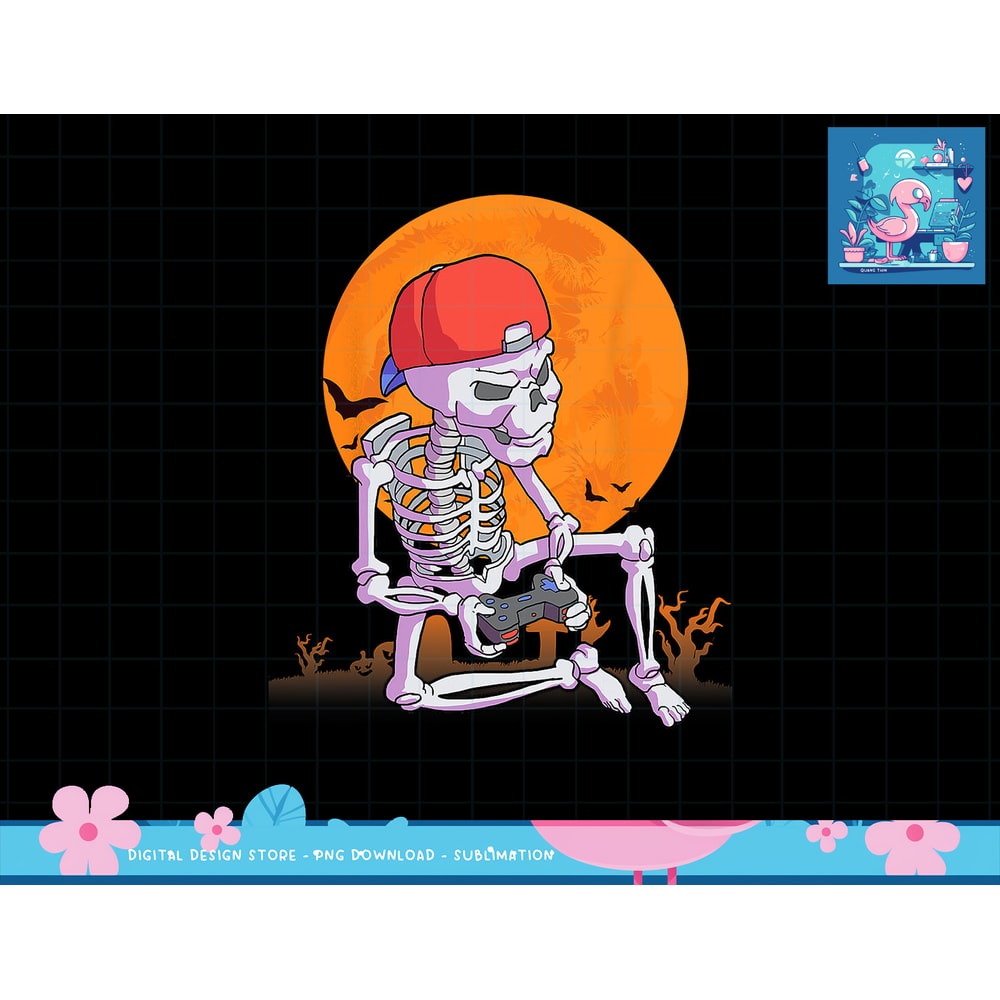 Halloween Shirt Men Boys Gamer Gaming Skeleton Shirt Boys png, sublimation copy.jpg