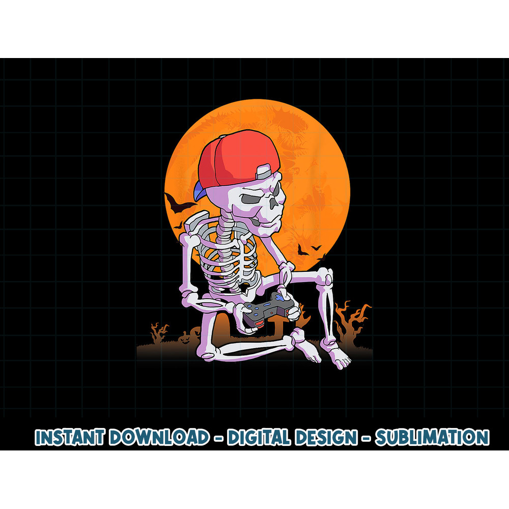 Halloween Shirt Men Boys Gamer Gaming Skeleton Shirt Boys png, sublimation copy.jpg