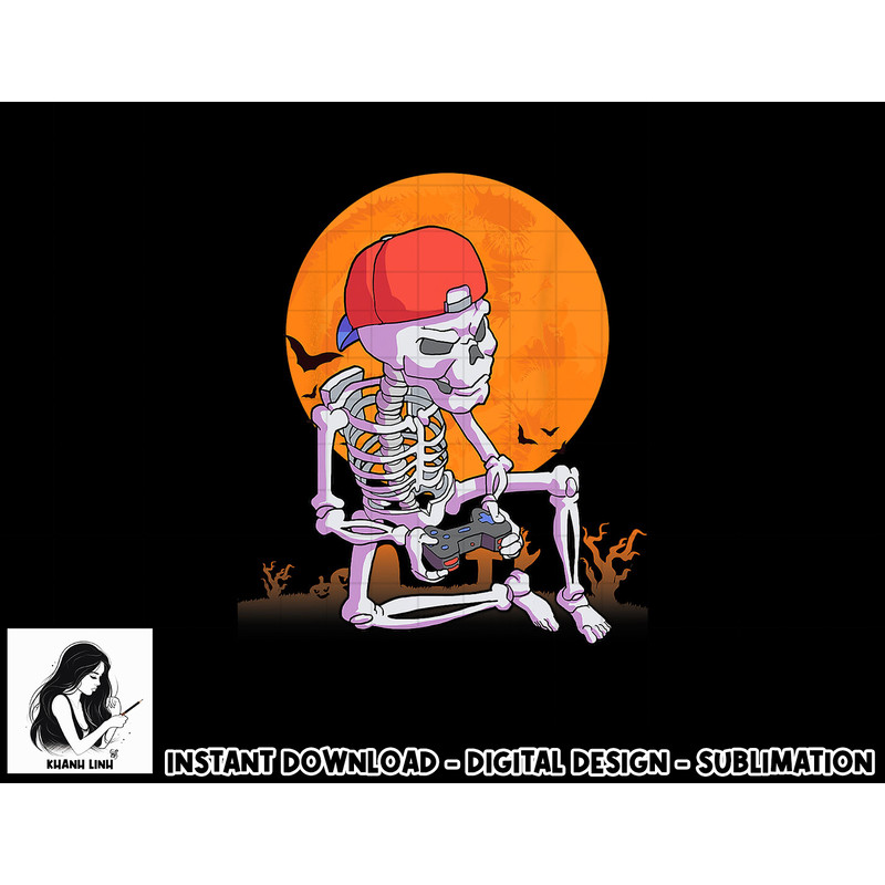 Halloween Shirt Men Boys Gamer Gaming Skeleton Shirt Boys png, sublimation copy.jpg