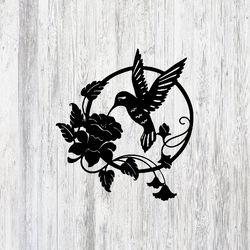 Hummingbird floral art - dxf for laser cutting and plasma