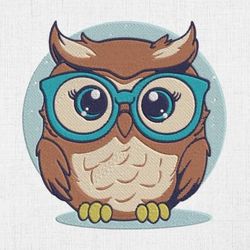 Cute Owl Wearing Glasses Embroidery Design Download Embroidery Design Pattern