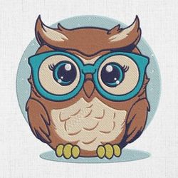 cute owl wearing glasses embroidery design download embroidery design pattern