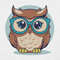 Cute Owl Wearing Glasses Embroidery Design Download Embroidery Design Pattern (3).jpg