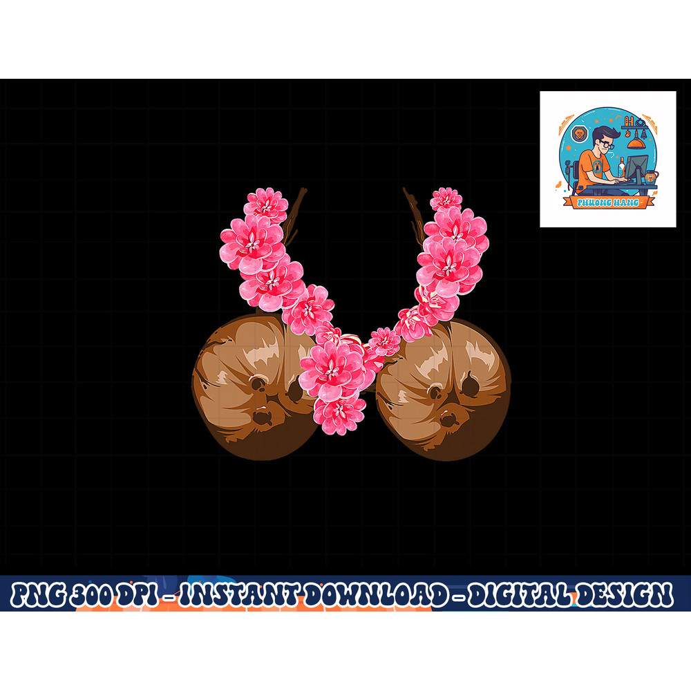 Hawaiian Coconut Bra Shirt Cool Halloween Flowery png, sublimation copy.jpg