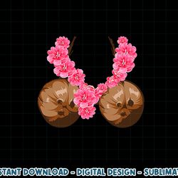 hawaiian coconut bra shirt cool halloween flowery png, sublimation copy