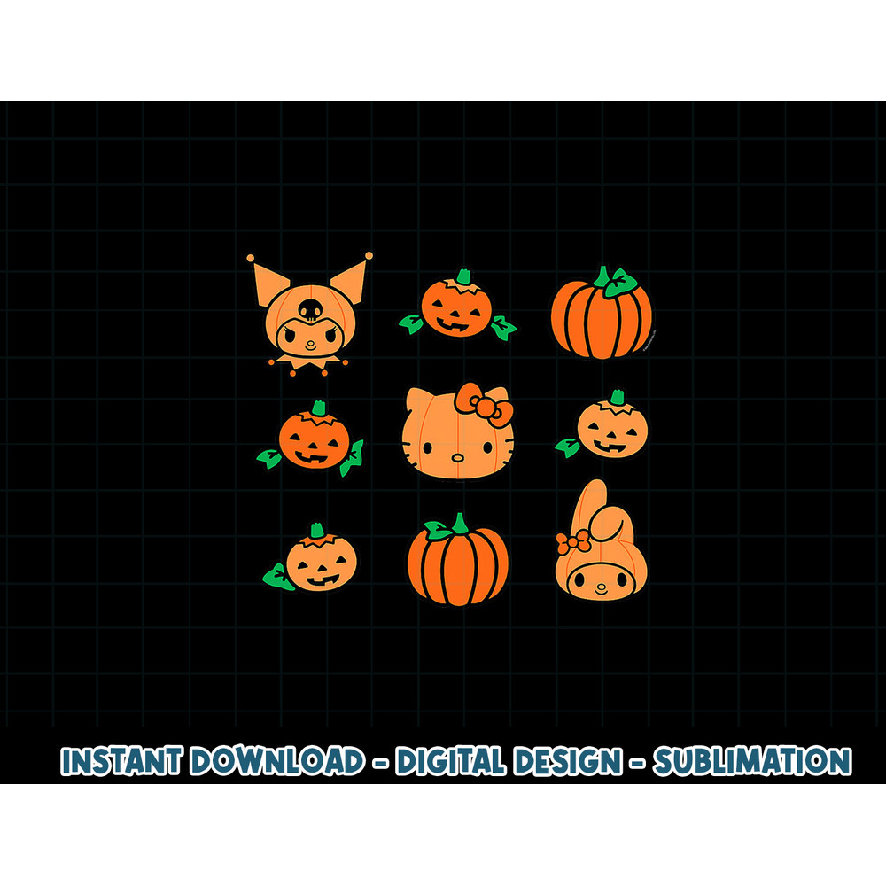 Hello Kitty My Melody Kuromi Pumpkins Halloween png, sublimation copy.jpg