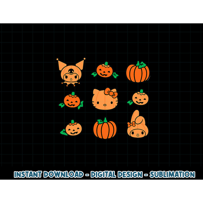 Hello Kitty My Melody Kuromi Pumpkins Halloween png, sublimation copy.jpg