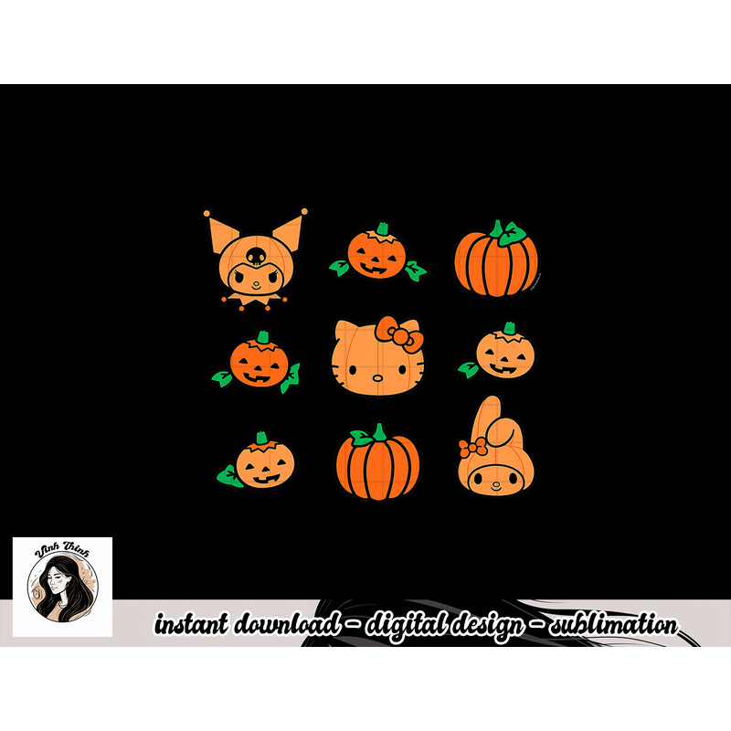 Hello Kitty My Melody Kuromi Pumpkins Halloween png, sublimation copy.jpg