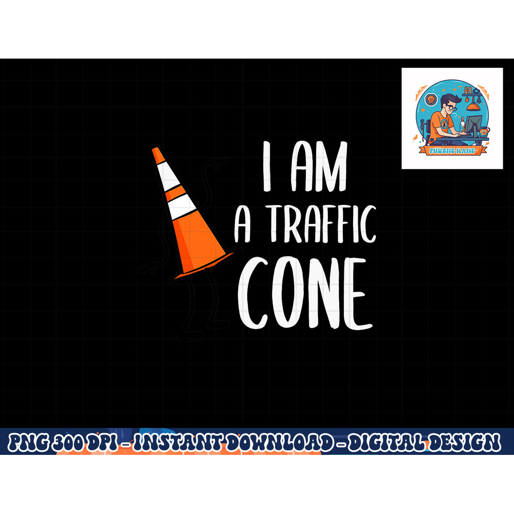 I Am A Traffic Cone Orange Lazy Easy Costumes Halloween Tee png, sublimation copy.jpg