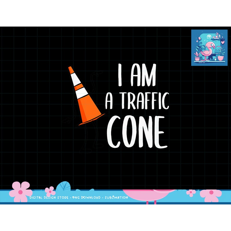 I Am A Traffic Cone Orange Lazy Easy Costumes Halloween Tee png, sublimation copy.jpg