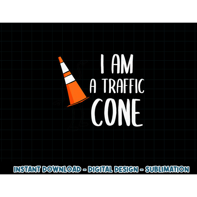 I Am A Traffic Cone Orange Lazy Easy Costumes Halloween Tee png, sublimation copy.jpg