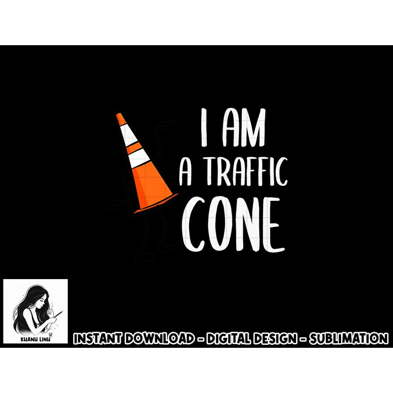 I Am A Traffic Cone Orange Lazy Easy Costumes Halloween Tee png, sublimation copy.jpg
