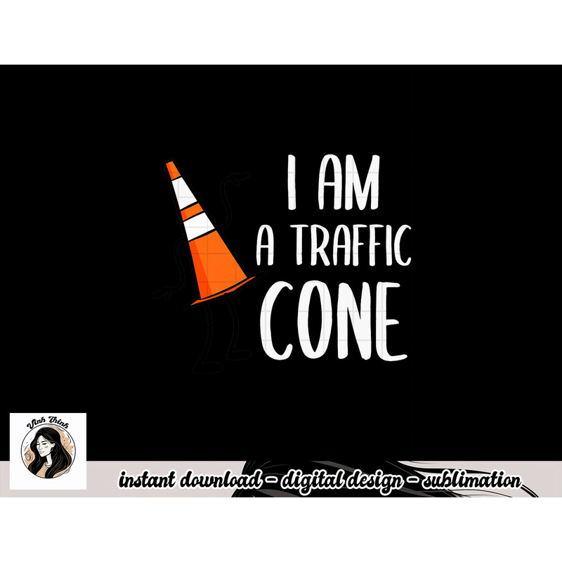 I Am A Traffic Cone Orange Lazy Easy Costumes Halloween Tee png, sublimation copy.jpg