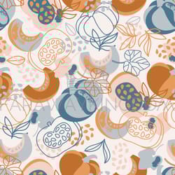 pumpkin fabric hand drawn seamless pattern vector illustration