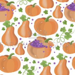 pumpkin fun halloween seamless pattern vector illustration