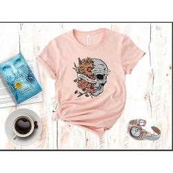 flower skull shirt, skull shirt, flower skeleton shirt, floral skeleton, frida kahlo, nature lower shirt, wild flower sh