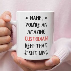 personalized gift for custodian, custodian gift, custodian mug, gift for custodian, funny personalized custodian gifts