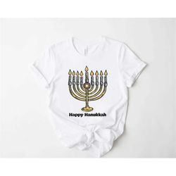 happy hanukkah shirt, jewish shirt, hanukkah shirt, festival of lights, hanukkah gift shirt, hanukkah t-shirt, hanukah j