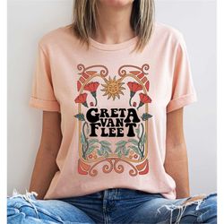 greta van fleet shirt, greta van fleet sweatshirt, floral retro greta van fleet, vintage dream in gold tour 2023, music