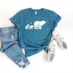 mama bear t-shirt, camping shirt, hiking gifts, floral bear t-shirt, spring vibes shirt, gift for animal lover, with cut