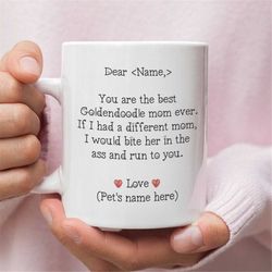 personalized goldendoodle mom gift, goldendoodle mom, goldendoodle mug, goldendoodle gift for women, goldendoodle mom mu